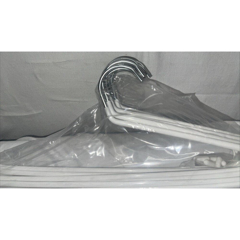 ANTI SLIP METAL HANGERS 10 WHITE RUBBER TIPS 12.5" LONG  2 3/4" GAP NIP